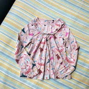 ⭐ Mini Boden Christmas Holiday Toy Blouse size 11-12